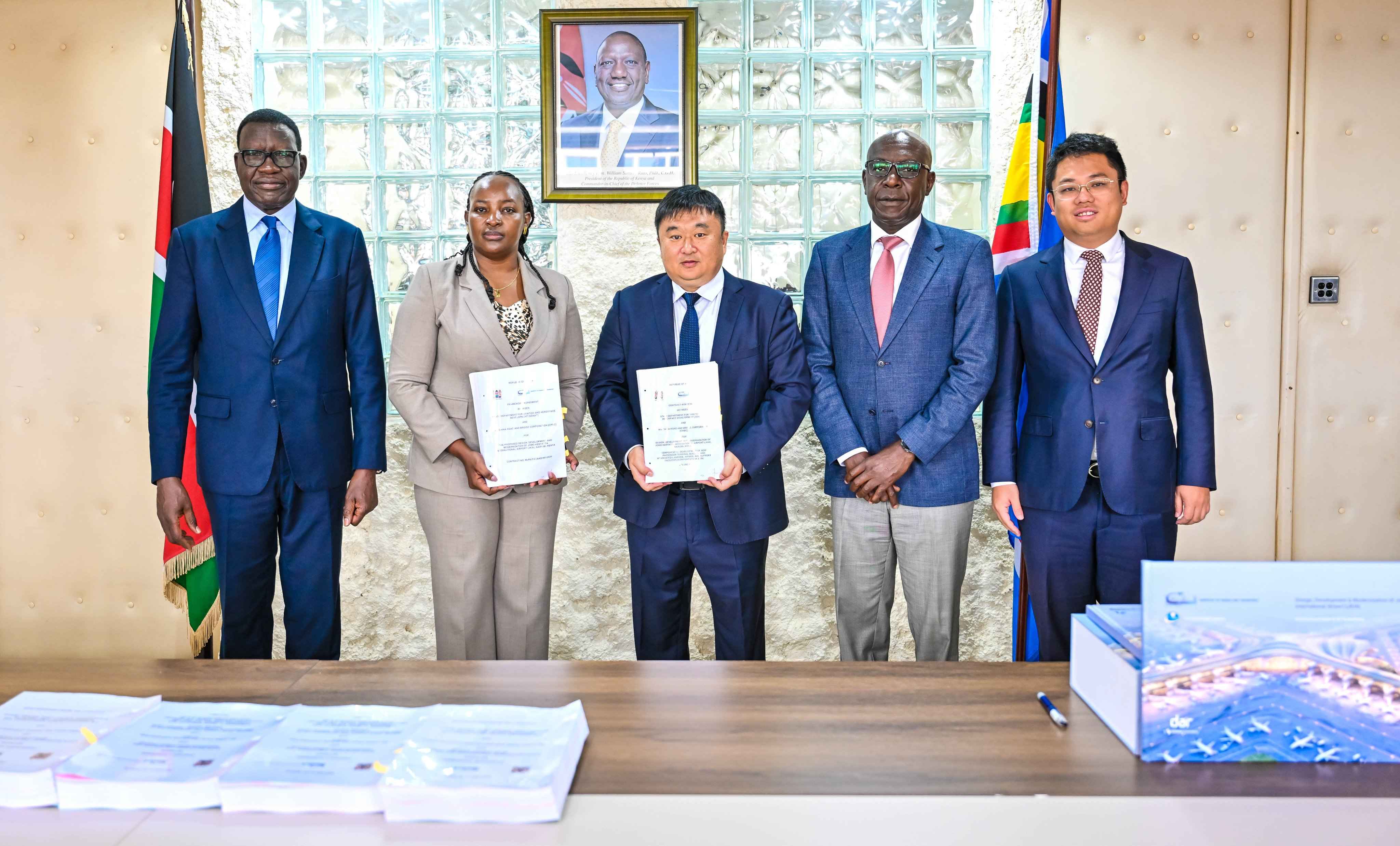 File image of Transport CS Davis Chirchir and CRBC officials.